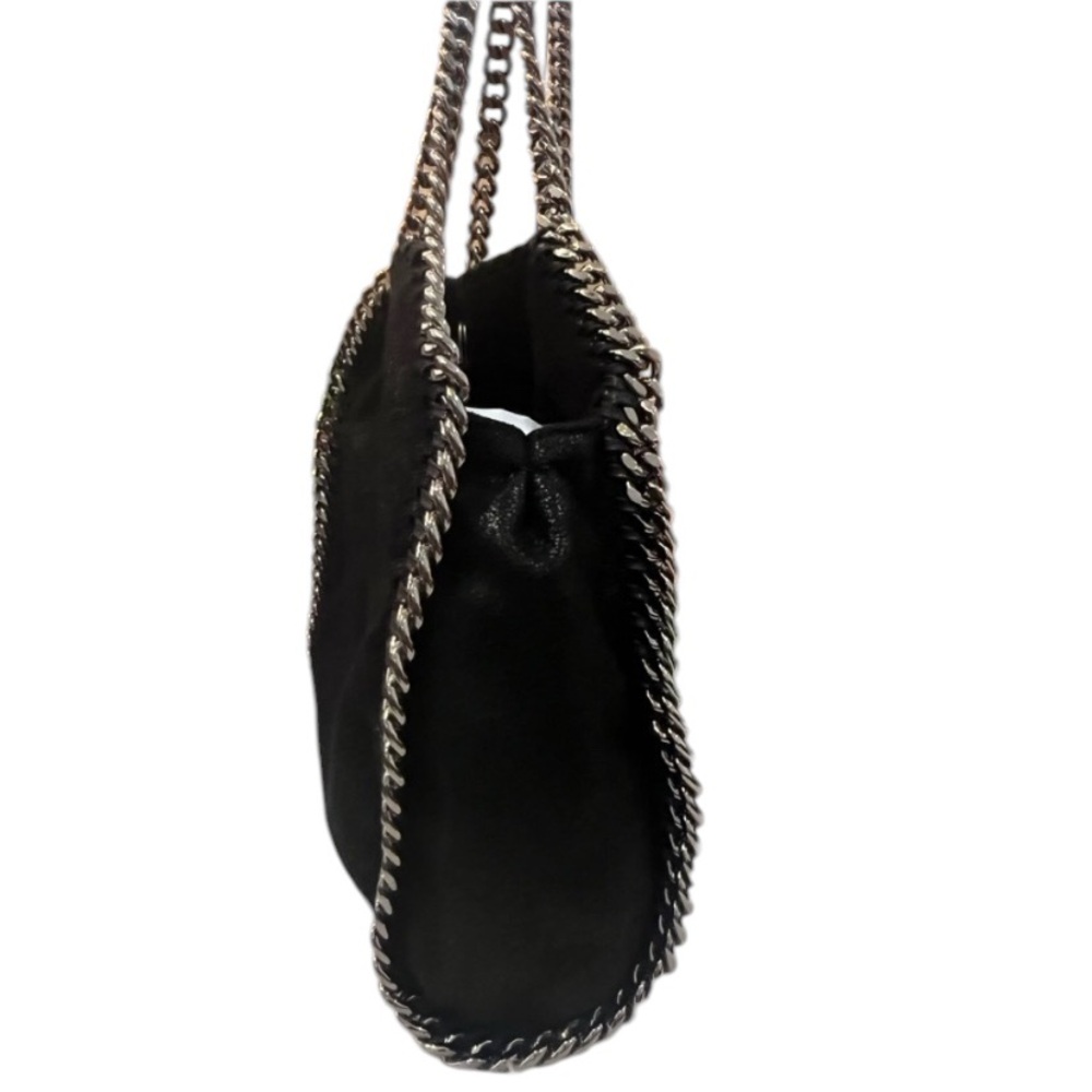 Stella McCartney Falabella Mini Faux Brushed Leather Black Edgy Chain Bag - Picture 5 of 16